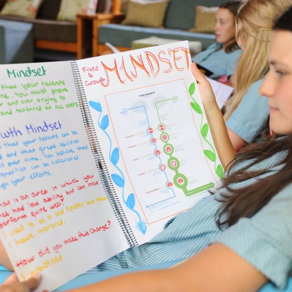 Squared students learning about mindsets